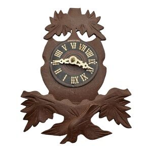 Vintage German Wooden Clock Unadjusted Mechanical Movement Parts Repair